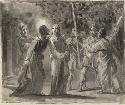 İsa Getsemani Bahçesinde Yahuda tarafından öpülür by Wilhelm Marstrand