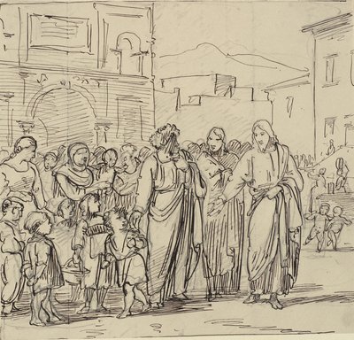 Küçük çocukların bana gelmesine izin ver by Wilhelm Marstrand