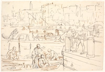 Venedik'teki Riva'daki sahne by Wilhelm Marstrand