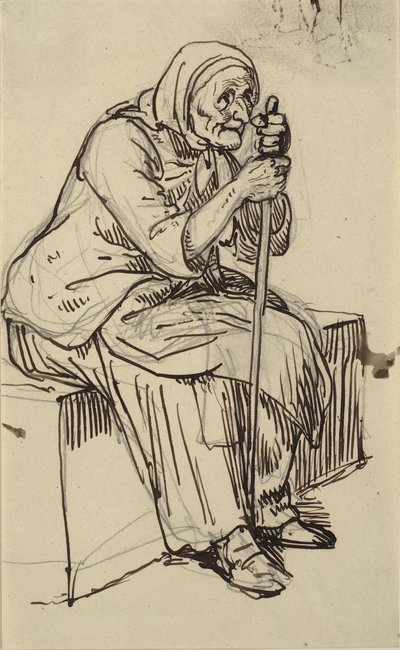 oturmuş eski karısı by Wilhelm Marstrand