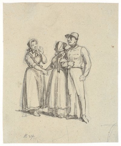Askerin annesi bir tanıdıkla tanışır. by Wilhelm Marstrand