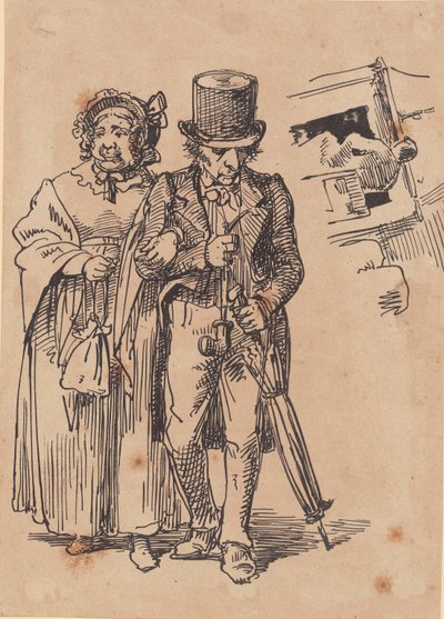 Yürüyen yaşlı vatandaş çift by Wilhelm Marstrand
