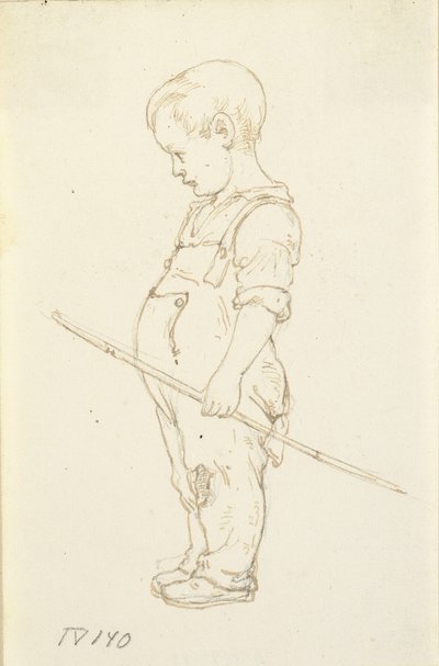 Elinde bir sopayla duran küçük çocuk by Wilhelm Marstrand