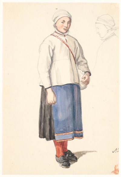 Ayakta İsveçli köylü kız by Wilhelm Marstrand