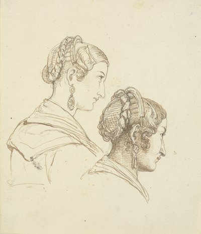 iki kadın kafaları by Wilhelm Marstrand