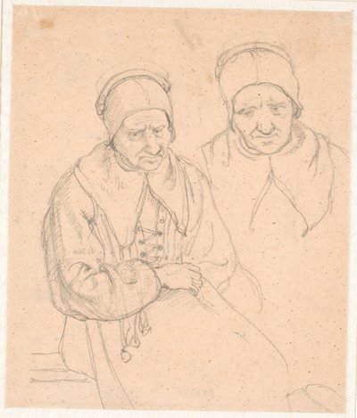 Eski bir İsveçli karısının iki çalışması by Wilhelm Marstrand
