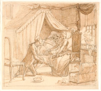 Bir hastane yatağında nişan by Wilhelm Marstrand