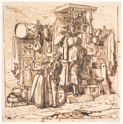 Bir şekerci dükkanının dışında by Wilhelm Marstrand