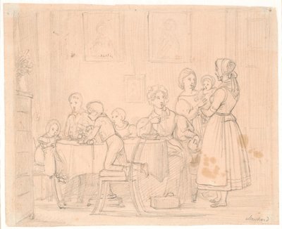 Waagepetersen Aile Resminin Taslağı by Wilhelm Marstrand