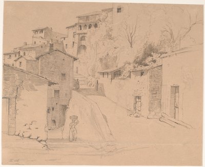 Via Piave med La Porta Su i Olevano Romano by Wilhelm Marstrand