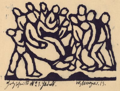 İsa, Yüksek Konsey huzurunda by Wilhelm Morgner