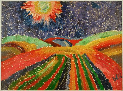 Tarlalar boyunca yol by Wilhelm Morgner