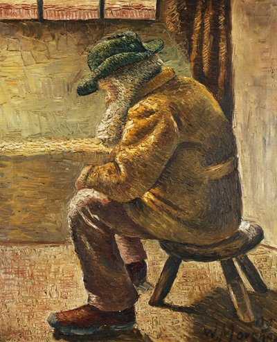 Oturan Figür; Oturan figür, 1909 by Wilhelm Morgner