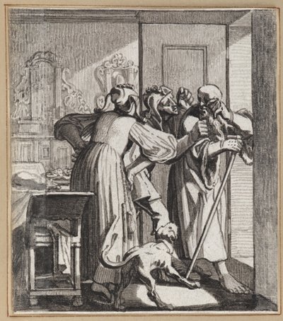 Yaşlı Ebeveynlerle Alay Eden Aptal by Wilhelm Stettler