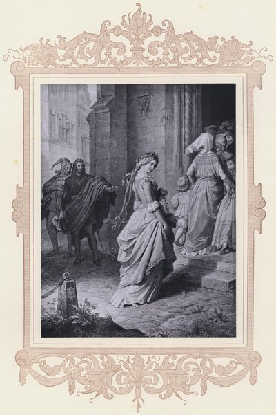 Gretchen, Kirchgang (taş) by Wilhelm von (after) Kaulbach