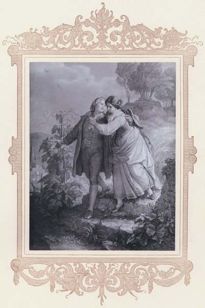 Hermann ve Dorothea (lito) by Wilhelm von (after) Kaulbach