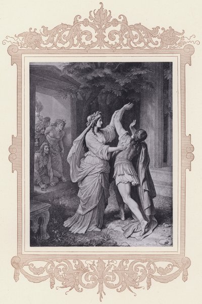 Iphigenia, Tauris üzerinde Iphigenia (lito) by Wilhelm von (after) Kaulbach