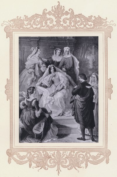Leonore, Torquato Tasso (lito) by Wilhelm von (after) Kaulbach
