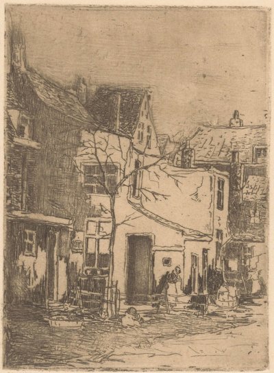 Rijswijk'teki evler by Willem Adrianus Grondhout (signed by artist)