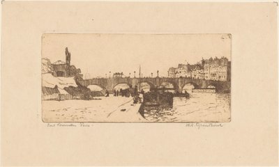 Paris'teki Pont de la Tournelle by Willem Adrianus Grondhout (signed by artist)