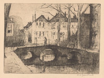 Lahey'deki Smidswater by Willem Adrianus Grondhout (signed by artist)