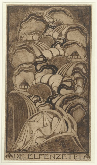 De Elfenzetel (nesne üzerindeki orijinal başlık) by Willem Arondéus (signed by artist)