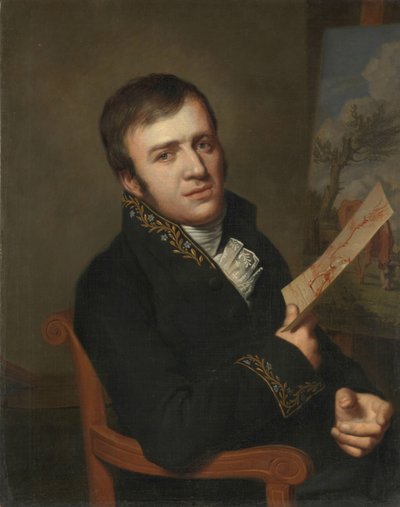 Jan (Baptist) Kobell II (1778-1814), Ressam, Kraliyet Bilim, Edebiyat ve Güzel Sanatlar Enstitüsü Üyesi Üniformalı by Willem Bartel van der Kooi