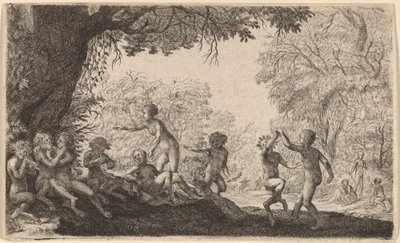 Sağda Dans Eden Çiftle Bacchanal by Willem Basse