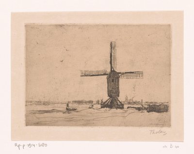 Doburger Değirmeni Doesburg yakınlarındaki yel değirmeni (orijinal adı) by Willem Bastiaan Tholen (signed by artist)