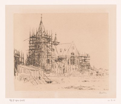 Yapım aşamasında olan kilise (orijinal başlık) by Willem Bastiaan Tholen (signed by artist)