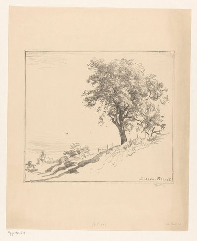 Dieren Ağacında bir set üzerinde bir ağaçla manzara (orijinal başlık) by Willem Bastiaan Tholen (signed by artist)