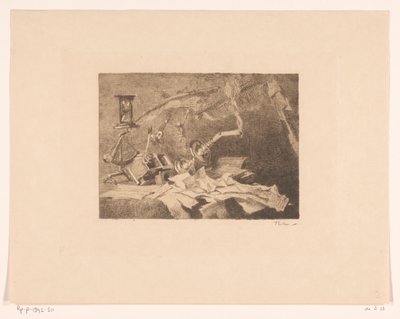 Düşen ve kırılan nesnelerle natürmort Bitiş (orijinal başlık) by Willem Bastiaan Tholen (signed by artist)