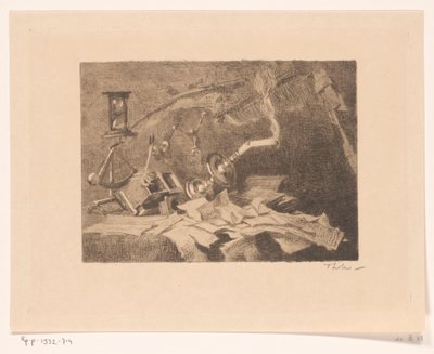 Düşen ve Kırık Nesnelerin Sonu ile Natürmort (orijinal başlık) by Willem Bastiaan Tholen (signed by artist)