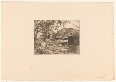 Sazdan ahırlar, ondan önce samanda bir yaban domuzu Domuz ahırı (orijinal başlık) by Willem Bastiaan Tholen