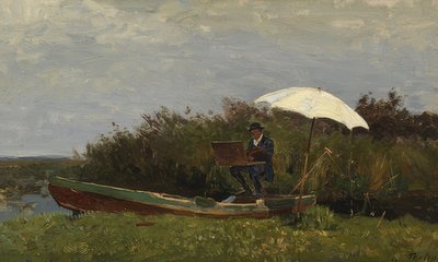 Paul Gabriel bir teknede çalışıyor. 1882 by Willem Bastiaan Tholen