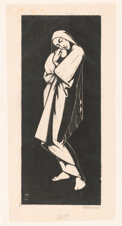 çocuklu kadın by Willem Bernardus IJzerdraat (signed by artist)