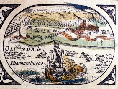 Brezilya, Pernambuc görünümü (Recife), Atlas, W. G. Blaeu, Amsterdam 1600. by Willem Blaeu