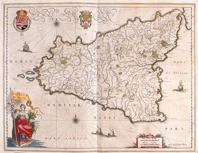 Sicilya Adası, İtalya, Willem Blaeu