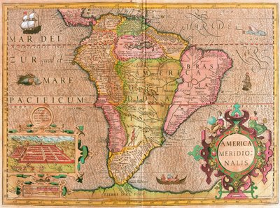 Güney Amerika Haritası (gravür by Willem Blaeu