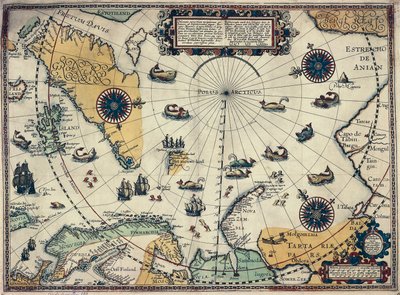 Kutup bölgelerinin haritası, Hollandalı haritacı Willem Janszoon Blaeu (1571-1638) tarafından by Willem Blaeu