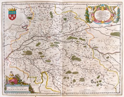 Loire Nehri vadisi ve kasabalar (Bloise, Amboise) - touraine, Willem Blaeu