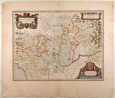 Monferrato Dükalığı, Willem Blaeu, Amsterdam, Bakır oyma tarafından harita by Willem Blaeu