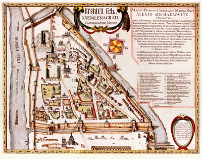 16. Yüzyıl Moskova Kremlin Haritası by Willem Blaeu