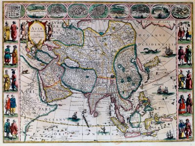 The theatre of the world or the new atlas Amsterdam. Geographic map of Asia by Willem Janszoon Blaeu (1571-1638) by Willem Blaeu