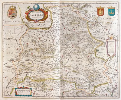 Zaragoza, Valencia, Alicante, Cartagena, Madrid, Cordoba, Sevilla, Salamanca, Palencia, Segovia, Toledo, Cuenca, Granada, Willem Blaeu