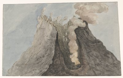 Binnenzijde van krater Etna Etna Krateri'nin İç Görünümü (nesne üzerindeki başlık) İtalya, Sicilya ve Malta'da Seyahatler - 1778 (dizi başlığı) by Willem Carel Dierkens