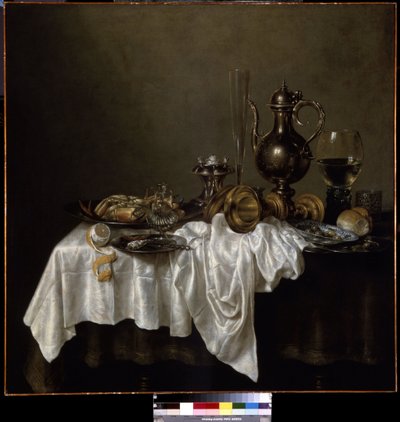 Istakoz ile kahvaltı. (Istakozlu Kahvaltı). Natürmort. Willem Claesz Heda