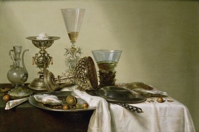 İstiridye ve Fındıklı Natürmort, 1637 by Willem Claesz. Heda