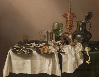 Yaldızlı Fincanlı Natürmort Yaldızlı Kadeh ile Natürmort by Willem Claesz. Heda