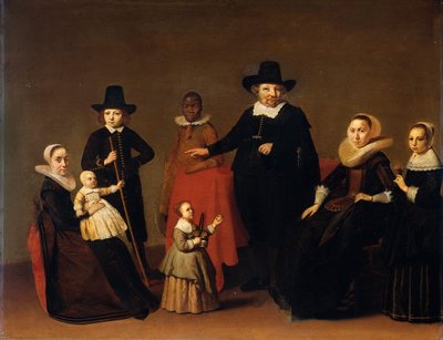 Siyah bir adamla aile grubu by Willem Cornelisz Duyster